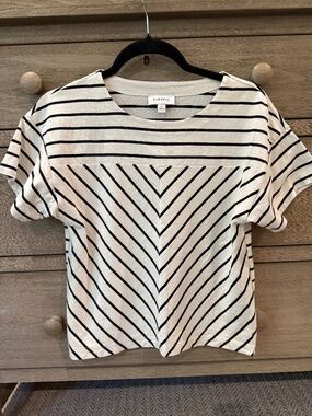 Evereve Short Sleeve Stripe Shirt